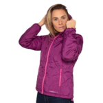Doudoune à capuche de sport isolante zippée femme Higher State Violet Rose (3)