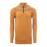 Tee-shirt de sport à manches longues 1-4 zip respirant homme Higher State Orange Moutarde (3)