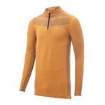 Tee-shirt de sport à manches longues 1-4 zip respirant homme Higher State Orange Moutarde (1)