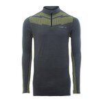 Tee-shirt de sport à manches longues 1-4 zip respirant homme Higher State Gris vert (3)