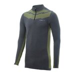Tee-shirt de sport à manches longues 1-4 zip respirant homme Higher State Gris vert (1)