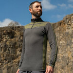 Tee-shirt de sport à manches longues 1-4 zip respirant homme Higher State Gris vert (2)