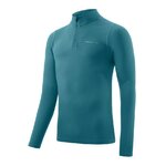 Tee-shirt de sport à manches longues 1-4 zip respirant homme Higher State Bleu Cyan (1)