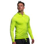 Tee-shirt de sport à manches longues 1-4 zip respirant homme Higher State Jaune fluo (1)