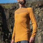 Tee-shirt de sport à manches longues léger et respirant homme Higher State Orange moutarde (2)
