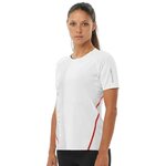 Tee-shirt running trail élite femme Salomon SLAB SPEED TEE W  Blanc Gris Rouge 4