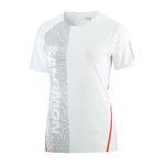 Tee-shirt running trail élite femme Salomon SLAB SPEED TEE W  Blanc Gris Rouge