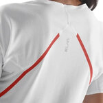 Tee-shirt running trail élite femme Salomon SLAB SPEED TEE W  Blanc Gris Rouge 3