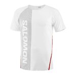 Tee-shirt running trail élite homme Salomon S-LAB SPEED TEE M Blanc Gris Rouge 5