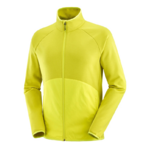 Veste de sport déperlante, polaire et respirante homme Salomon SNTIAL MIDWARM FZ M  Citronnelle Soufre
