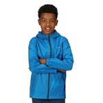 Coupe-vent imperméable de sport junior Regatta Kid Pack-It Jaket III Bleu indigo Marine Blanc 2