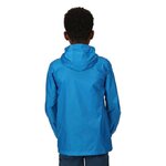 Coupe-vent imperméable de sport junior Regatta Kid Pack-It Jaket III Bleu indigo Marine Blanc 4