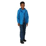 Coupe-vent imperméable de sport junior Regatta Kid Pack-It Jaket III Bleu indigo Marine Blanc 5