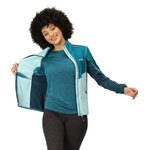 Haut de sport polaire zippé technique et respirant femme Regatta Lindalla VI Vert mer Vert pâle Vert foncé Blanc 4