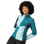 Haut de sport polaire zippé technique et respirant femme Regatta Lindalla VI Vert mer Vert pâle Vert foncé Blanc