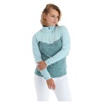 Haut de sport polaire 1-4 zip technique et respirant femme Regatta Womens Hepley Vert mer Vert pâle Blanc 2