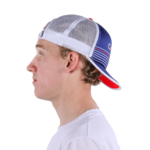 Casquette de sport aérée unisexe OXSITIS Trucker BBR Bleu marine Blanc Rouge 3