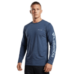 Tee-shirt randonnée manches longues homme Columbia Marshall Valley Bleu marine 2