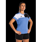 Tee-shirt manches courtes Sport Femme Joma Crew V Bleu Noir Blanc 4