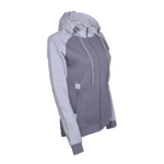 Sweat de sport avec capuche femme LHOTSE Olga Gris Gris clair 4