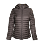 Doudoune de sport avec capuche amovible femme LHOTSE Kimi Gris taupe 1