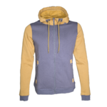 Sweat de sport avec capuche homme LHOTSE Oleg Gris anthracite Jaune moutarde 1
