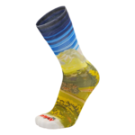 1846 Chaussettes jarrette running-trail Rywan NO LIMIT GRAPHIK Esprit montagne Bleu Jaune Vert kaki