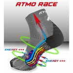 1020 Chaussettes tige courte running-trail RYWAN ATMO RACE CLIMASOCKS Stabilize Compression Noir Gris Blanc 3