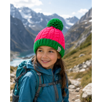 Bonnet doublé polaire enfant LHOTSE Nala Rose Vert 2