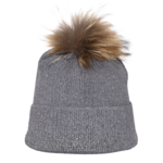 Bonnet doublé polaire femme LHOTSE Merry Gris pailleté 1