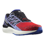 Chaussures running homme Salomon SONIC 5 BALANCE Rouge coquelicot Bleu clématis Noir Blanc 1