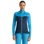Haut de sport à manches longues zippé technique et extensible femme DARE2B Elation II Core Stretch Bleu jean Bleu moyen 4
