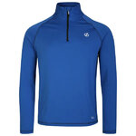 Haut de sport à manches longues 1-4 zip technique et extensible homme DARE2B Fuse Up II Core Stretch Bleu olympien Blanc Noir 1