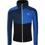 Haut de sport à capuche zippé technique et extensible homme DARE2B Assimilate Core Stretch Bleu olympien Bleu nuit Marine Blanc