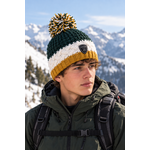 Bonnet doublé polaire enfant LHOTSE Delwin Vert kaki Jaune moutarde (2)