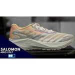 Chaussures running femme Salomon AERO VOLT Blanc Gris clair Beige (5)