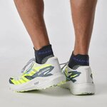 Chaussures running homme Salomon AERO VOLT Blanc Bleu grisé Jaune fluo (1)