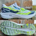 Chaussures running homme Salomon AERO VOLT Blanc Bleu grisé Jaune fluo (10)
