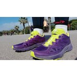 Chaussures running femme Salomon SONIC PRO Violet Jaune anis Noir 7