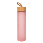 Gourde de sport en verre grande ouverture 600ml Smash Rose Bambou (2)