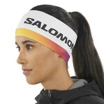 Bandeau extensible et respirant unisexe Salomon Club Line XC blanc jaune orange rouge (2)