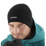 Bonnet souple et chaud unisexe Salomon Beanie Deep Black noir (1)