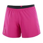 Short running trail femme Salomon CROSS 5'' SHORT W Betterave violette Noir Blanc