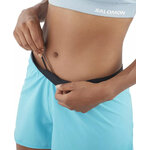 Short running trail femme Salomon CROSS 3 SHORT W Bleu paon Noir Gris 4
