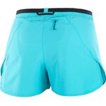 Short running trail femme Salomon CROSS 3 SHORT W Bleu paon Noir Gris 6