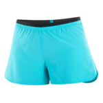 Short running trail femme Salomon CROSS 3'' SHORT W Bleu paon Noir Gris 5