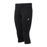 Collant 3-4 (corsaire) femme Asics SPORT RUN KNEE TIGHT Noir Blanc 1