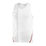 Débardeur running trail élite homme Salomon S-LAB SPEED SINGLET M Blanc Gris Rouge 3