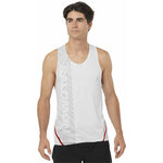 Débardeur running trail élite homme Salomon S-LAB SPEED SINGLET M Blanc Gris Rouge 4