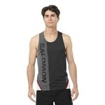 Débardeur running trail homme Salomon S-LAB SPEED SINGLET M Noir profond Blanc Rouge 2